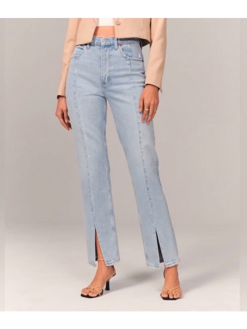 Abercrombie & Fitch 90s Straight Ultra High Rise with Split Hem | Size 0R